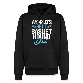 Cadeaux Basset Hound - Sweat à capuche Premium bio Homme - noir - Devant - Nico (187cm)