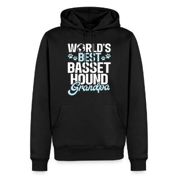 Cadeaux Basset Hound - Sweat à capuche Premium bio Homme - noir - Devant - Nico (187cm)