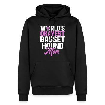 Basset Hound Gifts - Männer Premium Bio Hoodie - Schwarz - Vorne - Nico (187cm)