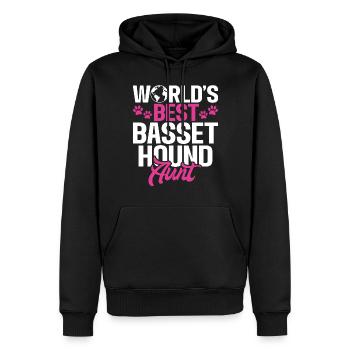 Cadeaux Basset Hound - Sweat à capuche Premium bio Homme - noir - Devant - Nico (187cm)