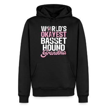 Cadeaux Basset Hound - Sweat à capuche Premium bio Homme - noir - Devant - Nico (187cm)