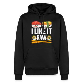 Amateur de sushis drôle Nourriture japonaise drôle Sushi - Sweat à capuche Premium bio Homme - noir - Devant - Nico (187cm)