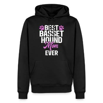 Cadeaux Basset Hound - Sweat à capuche Premium bio Homme - noir - Devant - Nico (187cm)