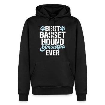 Cadeaux Basset Hound - Sweat à capuche Premium bio Homme - noir - Devant - Nico (187cm)
