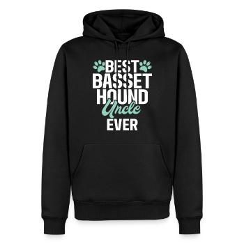 Cadeaux Basset Hound - Sweat à capuche Premium bio Homme - noir - Devant - Nico (187cm)