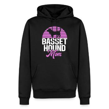 Cadeaux Basset Hound - Sweat à capuche Premium bio Homme - noir - Devant - Nico (187cm)