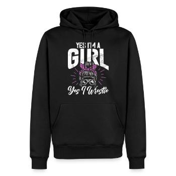 Lutteuse Fille Grappling Lutteuse Femmes - Sweat à capuche Premium bio Homme - noir - Devant - Nico (187cm)