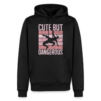 Lutteuse Fille Grappling Lutteuse Femmes - Sweat à capuche Premium bio Homme - noir - Devant - Nico (187cm)