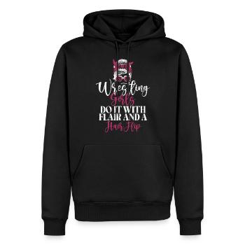 Lutteuse Fille Grappling Lutteuse Femmes - Sweat à capuche Premium bio Homme - noir - Devant - Nico (187cm)