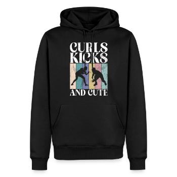 Lutteuse Fille Grappling Lutteuse Femmes - Sweat à capuche Premium bio Homme - noir - Devant - Nico (187cm)