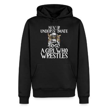 Lutteuse Fille Grappling Lutteuse Femmes - Sweat à capuche Premium bio Homme - noir - Devant - Nico (187cm)