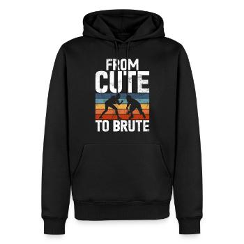 Lutteuse Fille Grappling Lutteuse Femmes - Sweat à capuche Premium bio Homme - noir - Devant - Nico (187cm)