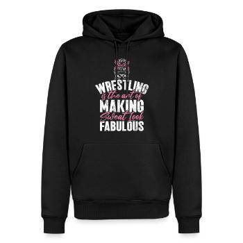 Lutteuse Fille Grappling Lutteuse Femmes - Sweat à capuche Premium bio Homme - noir - Devant - Nico (187cm)