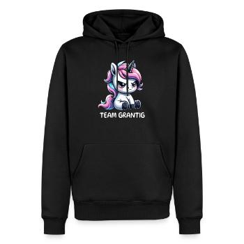 Team Grantig Groups Dialect Saying Unicorn - Men’s Premium Organic Hoodie - black - Front - Nico (187cm)