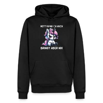 Je peux être gentil aussi, mais cela n’apporte rien de drôle - Sweat à capuche Premium bio Homme - noir - Devant - Nico (187cm)
