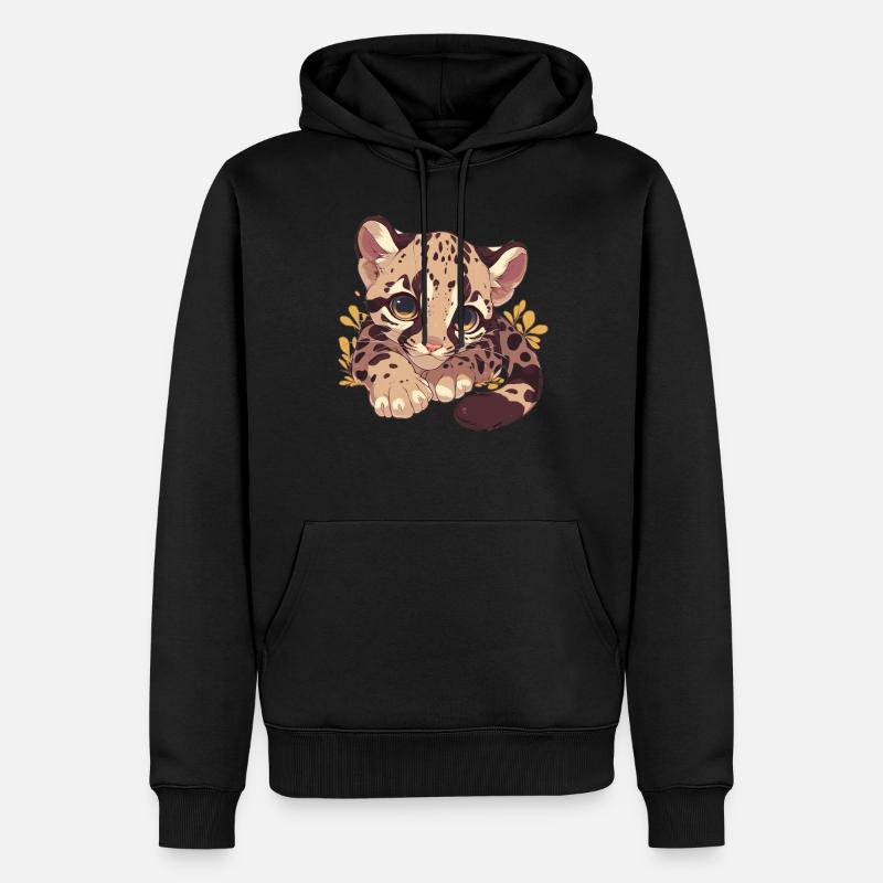 Clouded Leopard Nebelparder - Männer Premium Bio Hoodie - Schwarz