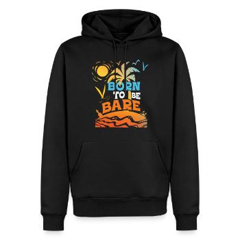 Nudismus Spruch - Männer Premium Bio Hoodie - Schwarz - Vorne - Nico (187cm)