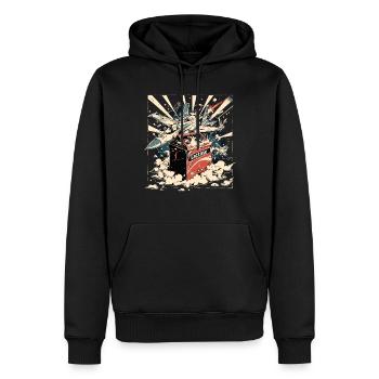 Tolérant au lactose ou intolérant au lactose - Sweat à capuche Premium bio Homme - noir - Devant - Nico (187cm)