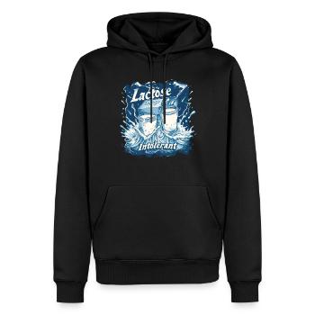 Tolérant au lactose ou intolérant au lactose - Sweat à capuche Premium bio Homme - noir - Devant - Nico (187cm)