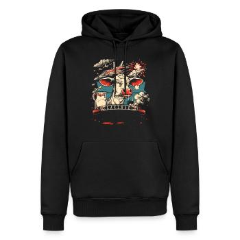 Tolérant au lactose ou intolérant au lactose - Sweat à capuche Premium bio Homme - noir - Devant - Nico (187cm)