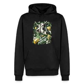 Tolérant au lactose ou intolérant au lactose - Sweat à capuche Premium bio Homme - noir - Devant - Nico (187cm)