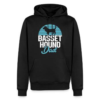 Basset Hound Gifts - Männer Premium Bio Hoodie - Schwarz - Vorne - Nico (187cm)