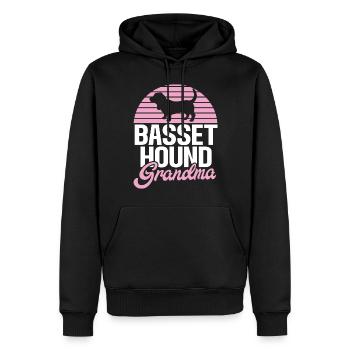 Cadeaux Basset Hound - Sweat à capuche Premium bio Homme - noir - Devant - Nico (187cm)