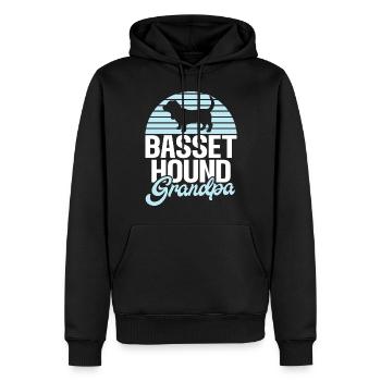 Cadeaux Basset Hound - Sweat à capuche Premium bio Homme - noir - Devant - Nico (187cm)