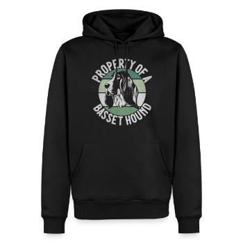Basset Hound Gifts - Männer Premium Bio Hoodie - Schwarz - Vorne - Nico (187cm)