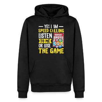 Speed Calling Bingo Anrufer Lustiges Glücksspiel Bingo - Männer Premium Bio Hoodie - Schwarz - Vorne - Nico (187cm)