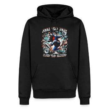Breakdance B-boy Feel the beat - Men’s Premium Organic Hoodie - black - Front - Nico (187cm)