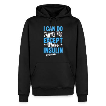 Je peux tout faire sauf faire de l’insuline diabète - Sweat à capuche Premium bio Homme - noir - Devant - Nico (187cm)