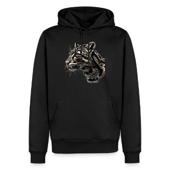 Clouded Leopard Nebelparder - Men’s Premium Organic Hoodie - black - Front - Nico (187cm)