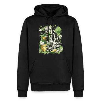 Tolérant au lactose ou intolérant au lactose - Sweat à capuche Premium bio Homme - noir - Devant - Nico (187cm)