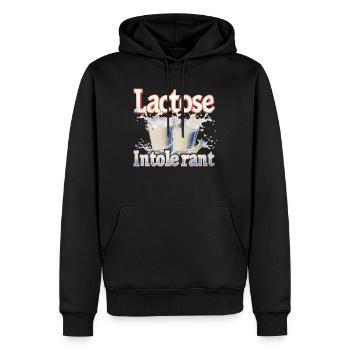 Tolérant au lactose ou intolérant au lactose - Sweat à capuche Premium bio Homme - noir - Devant - Nico (187cm)