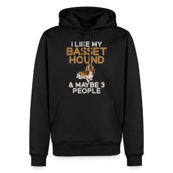 Cadeaux Basset Hound - Sweat à capuche Premium bio Homme - noir - Devant - Nico (187cm)