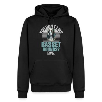 Cadeaux Basset Hound - Sweat à capuche Premium bio Homme - noir - Devant - Nico (187cm)
