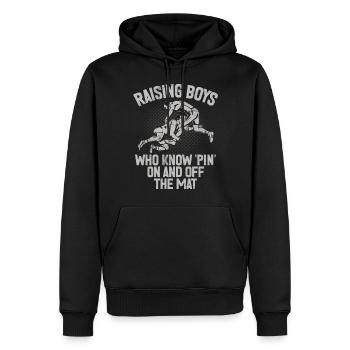 Lutte Maman Lutteuse Femmes Combattante - Sweat à capuche Premium bio Homme - noir - Devant - Nico (187cm)