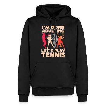 Funny Tennis Player Racket I'm - Männer Premium Bio Hoodie - Schwarz - Vorne - Nico (187cm)