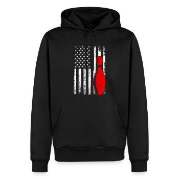 bowling american flag bowling - Männer Premium Bio Hoodie - Schwarz - Vorne - Nico (187cm)