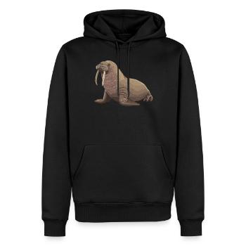 Morse Walrosse Walross - Sweat à capuche Premium bio Homme - noir - Devant - Nico (187cm)