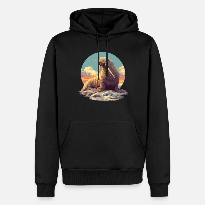 Morse Walrosse Walross - Sweat à capuche Premium bio Homme - noir