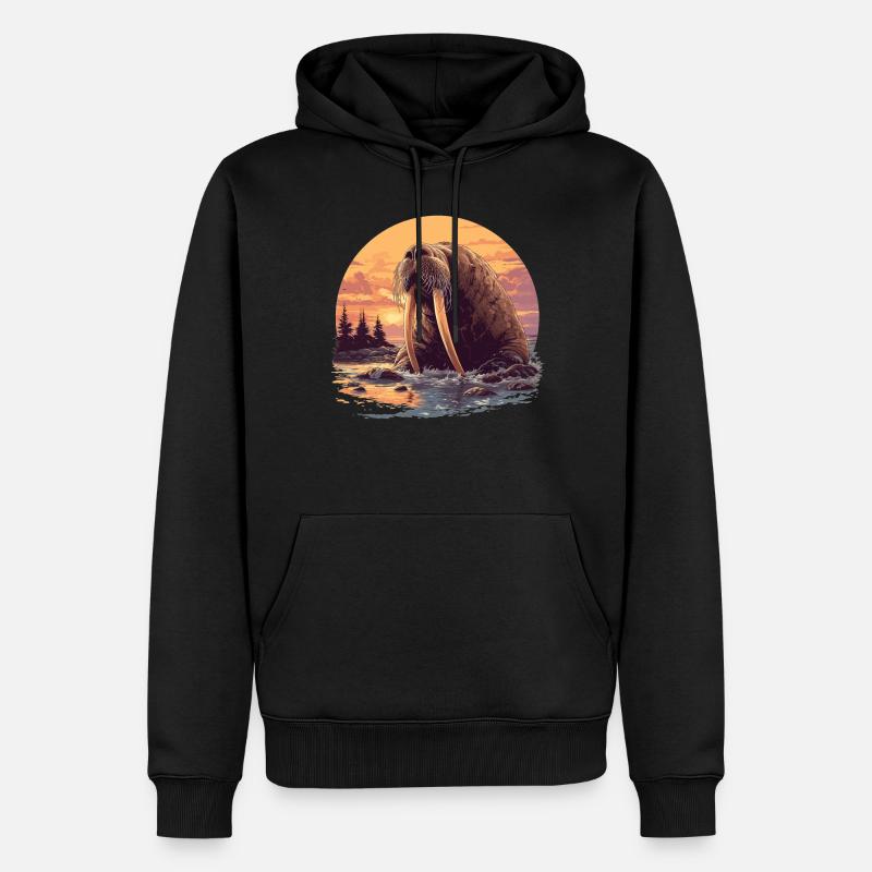 Morse Walrosse Walross - Sweat à capuche Premium bio Homme - noir