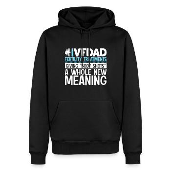 IVF Dad Funny Embryology Egg Retrieval 1 In 8 - Men’s Premium Organic Hoodie - black - Front - Nico (187cm)