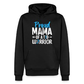 T1D Mama Typ 1 Diabetes Blaues Band nutzlos - Männer Premium Bio Hoodie - Schwarz - Vorne - Nico (187cm)