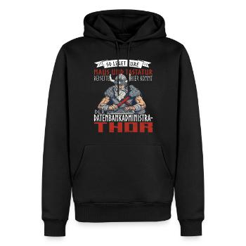 Datenbankadministrathor Codierung Datenanalyst - Männer Premium Bio Hoodie - Schwarz - Vorne - Nico (187cm)