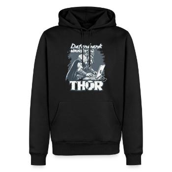 Datenbankadministrathor Codierung Datenanalyst - Männer Premium Bio Hoodie - Schwarz - Vorne - Nico (187cm)