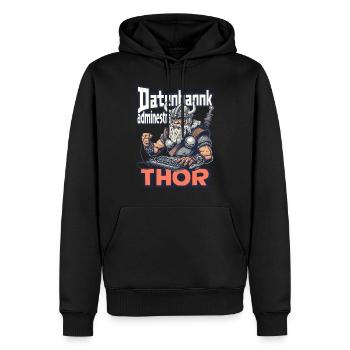 Datenbankadministrathor Codierung Datenanalyst - Männer Premium Bio Hoodie - Schwarz - Vorne - Nico (187cm)
