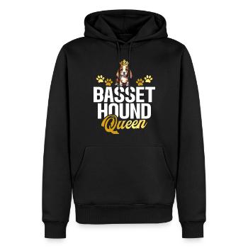 Cadeaux Basset Hound - Sweat à capuche Premium bio Homme - noir - Devant - Nico (187cm)