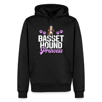 Cadeaux Basset Hound - Sweat à capuche Premium bio Homme - noir - Devant - Nico (187cm)